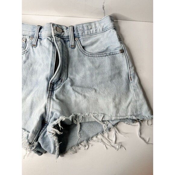 Madewell Relaxed Denim Cutoff Shorts Light Wash Women’s Size 26 Distressed - Picture 4 of 10